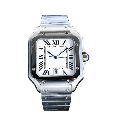 Sapphire Crystal Quartz Watch Stainless Steel 40mm Case Diameter Fixed Bezel