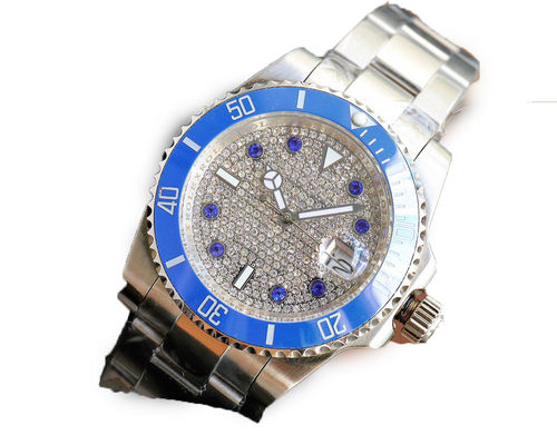 Jewel Encrusted Stainless Steel Band Watches 20mm Band Width Quartz Movement