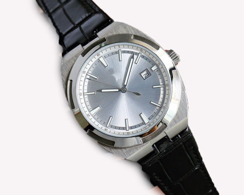classic Black Leather Strap Wrist Watch 40mm Case Diameter With White Dial Color