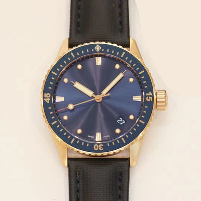 Leather Strap High End Swiss Luxury Watches Water Resistance 100m Sapphire Crystal