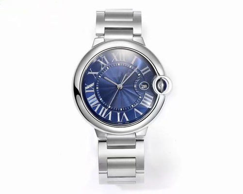 Glass Dial Window Stainless Steel Wrist Watch Timepiece 90g Weight Analog Display