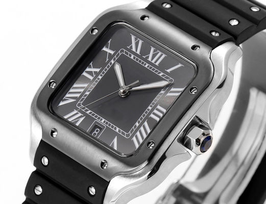 Square Slim Stone Self Winding Chronometers for Gentlemen Crafted from Stainless Steel Personalized Tim