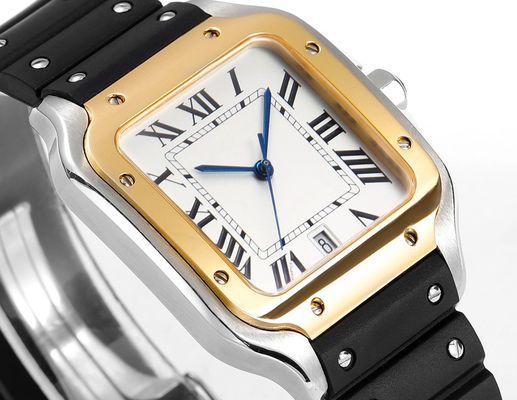 Square Slim Stone Self Winding Chronometers for Gentlemen Crafted from Stainless Steel Personalized Tim