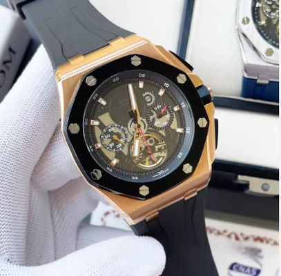 Automatic Men's Mechanical Sports Watch with Luminous Steel Strap Waterproof