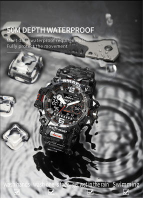 Outdoor Tactics Men's Alloy Military Style Watch Luminous Waterproof Double Display Electronic Quartz Watch