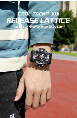 Outdoor Tactics Men's Alloy Military Style Watch Luminous Waterproof Double Display Electronic Quartz Watch