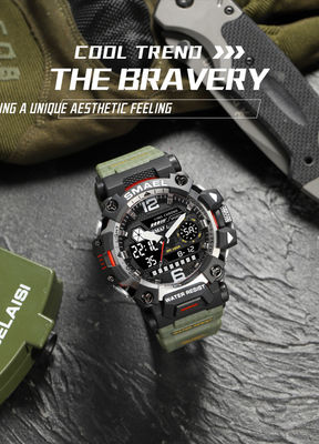 Outdoor Tactics Men's Alloy Military Style Watch Luminous Waterproof Double Display Electronic Quartz Watch