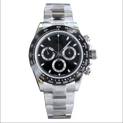 Sapphire Mirror Quartz Black Metal Wrist Watch Biomimetic Ceramics